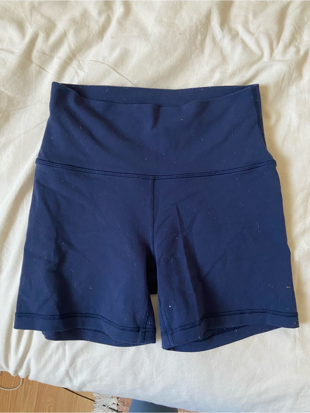 Aritzia Dark Navy High-Waist Athletic Bike Shorts